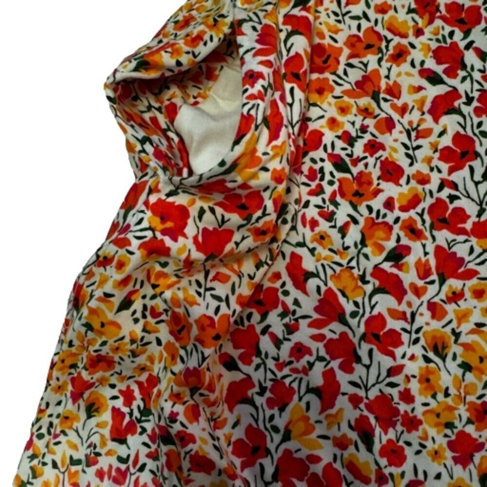 Isaac Mizrahi Live Orange Yellow Floral Short Sleeve A Line Dress Pockets SizeXS - Picture 6 of 12